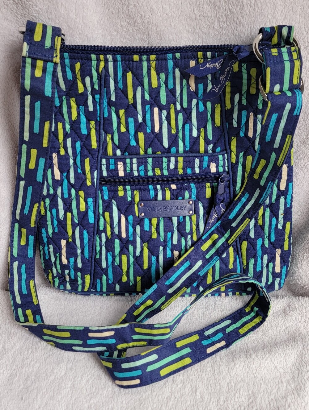 Vera Bradley Triple Zip Hipster Crossbody Bag Retired Katalina Showers Pattern